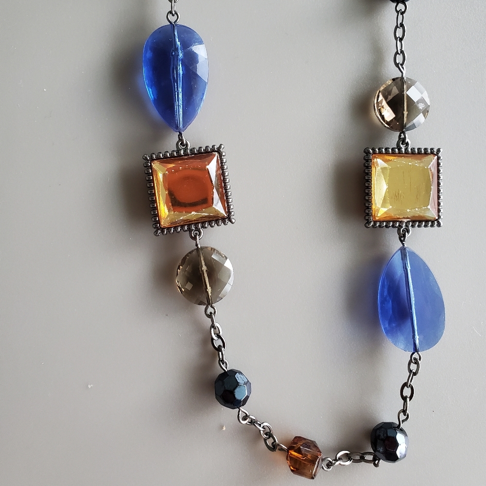 Lia Sophia long blue stone necklace
